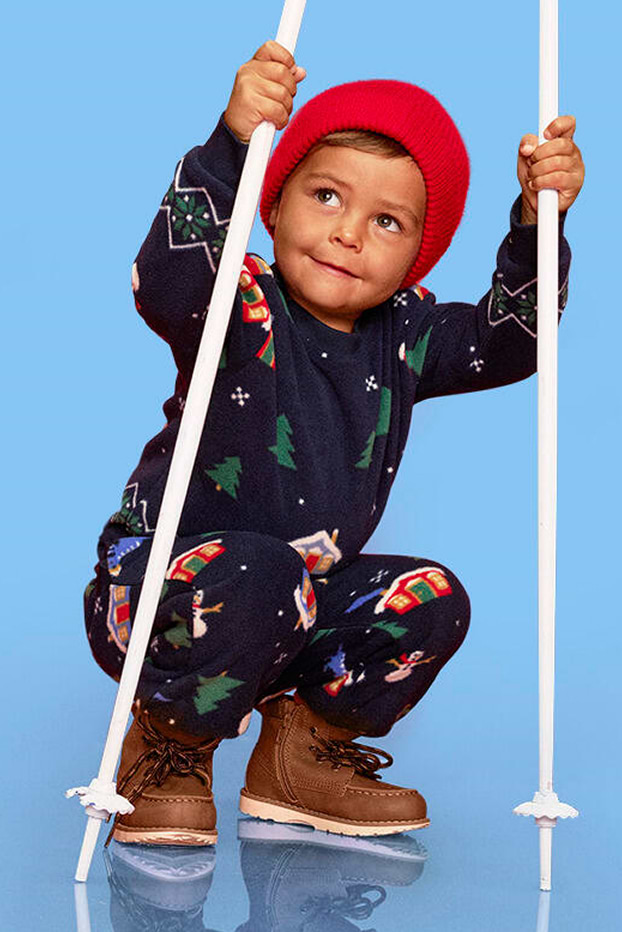 A young model is wearing from Old Navy’s holiday collection.