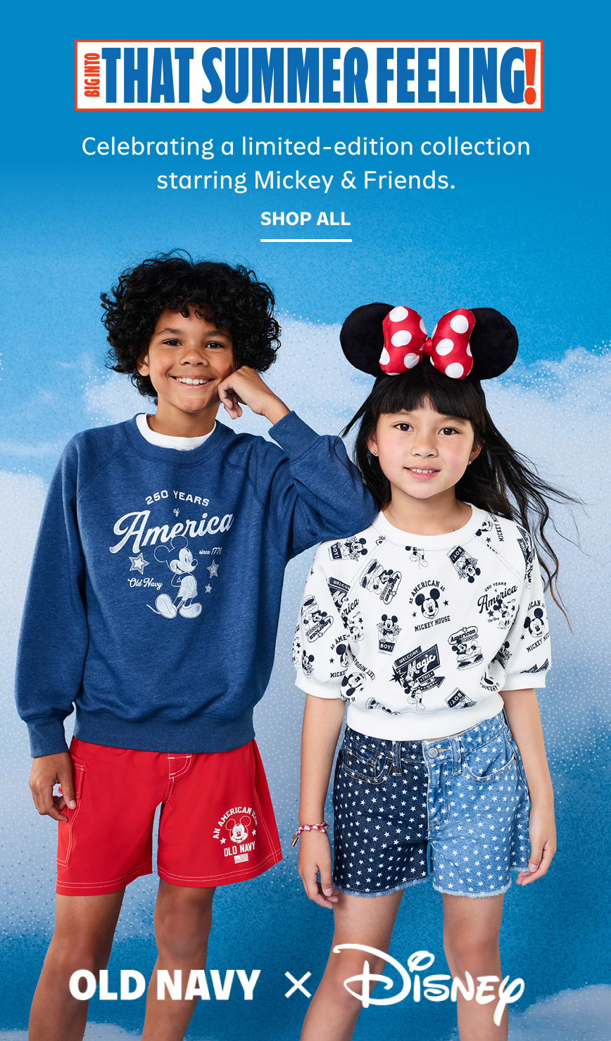 Old Navy x Disney. Big into that summer feeling. Shop all.