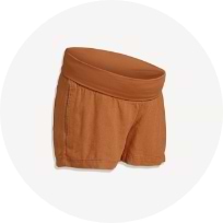 Short à taille extensible en mélange de lin de maternité