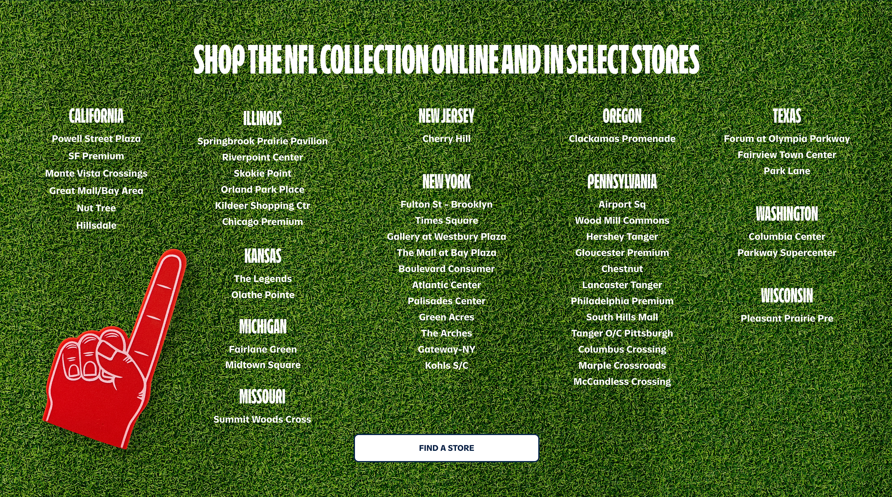 a list of a list of items for sale on a grass field