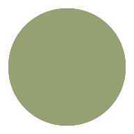 Solid sage-green circle on a white background.