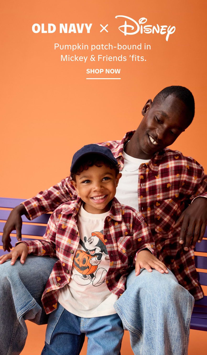 Old Navy x Disney. Pumpkin patch-bound in Mickey & Friends 'fits. Shop Now
