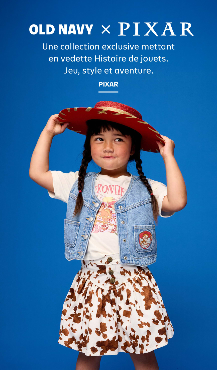 Old Navy × Pixar. Une collection exclusive mettant en vedette Histoire de jouets. Jeu, style et aventure. Pixar.