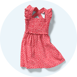 Image of a red floral dress.