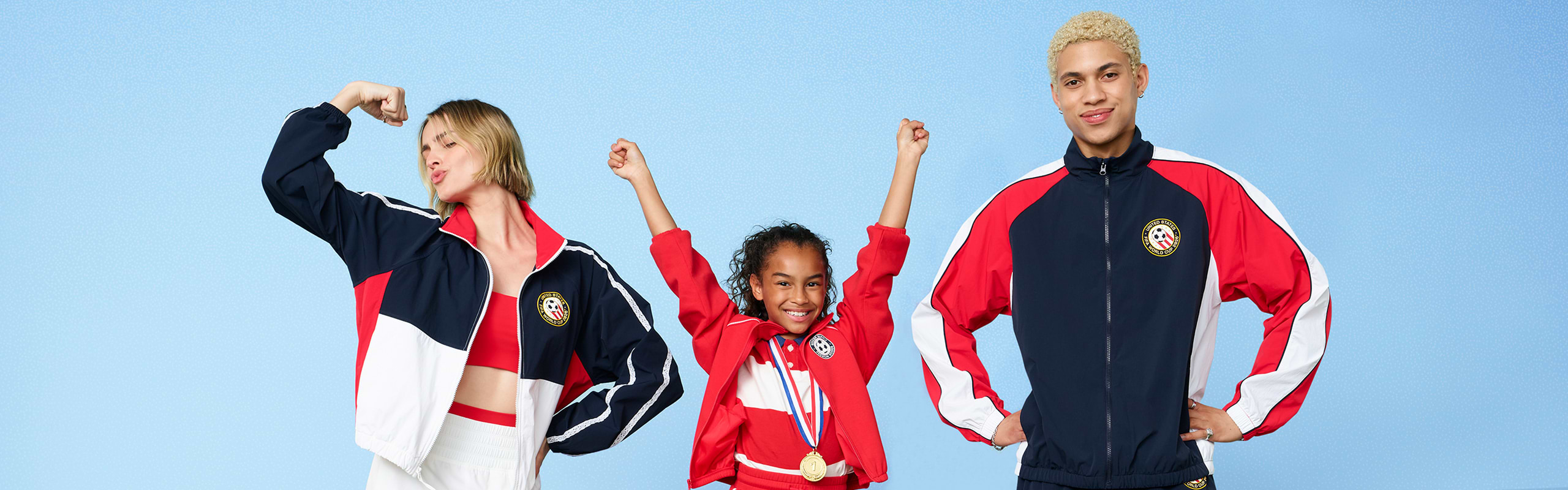 Image of athletic sports fan gear in red.