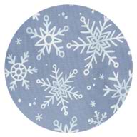 White snowflakes scattered on a light blue background.