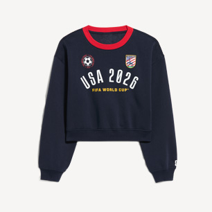 Image of a  FIFA game day team cropped sweatshirt.