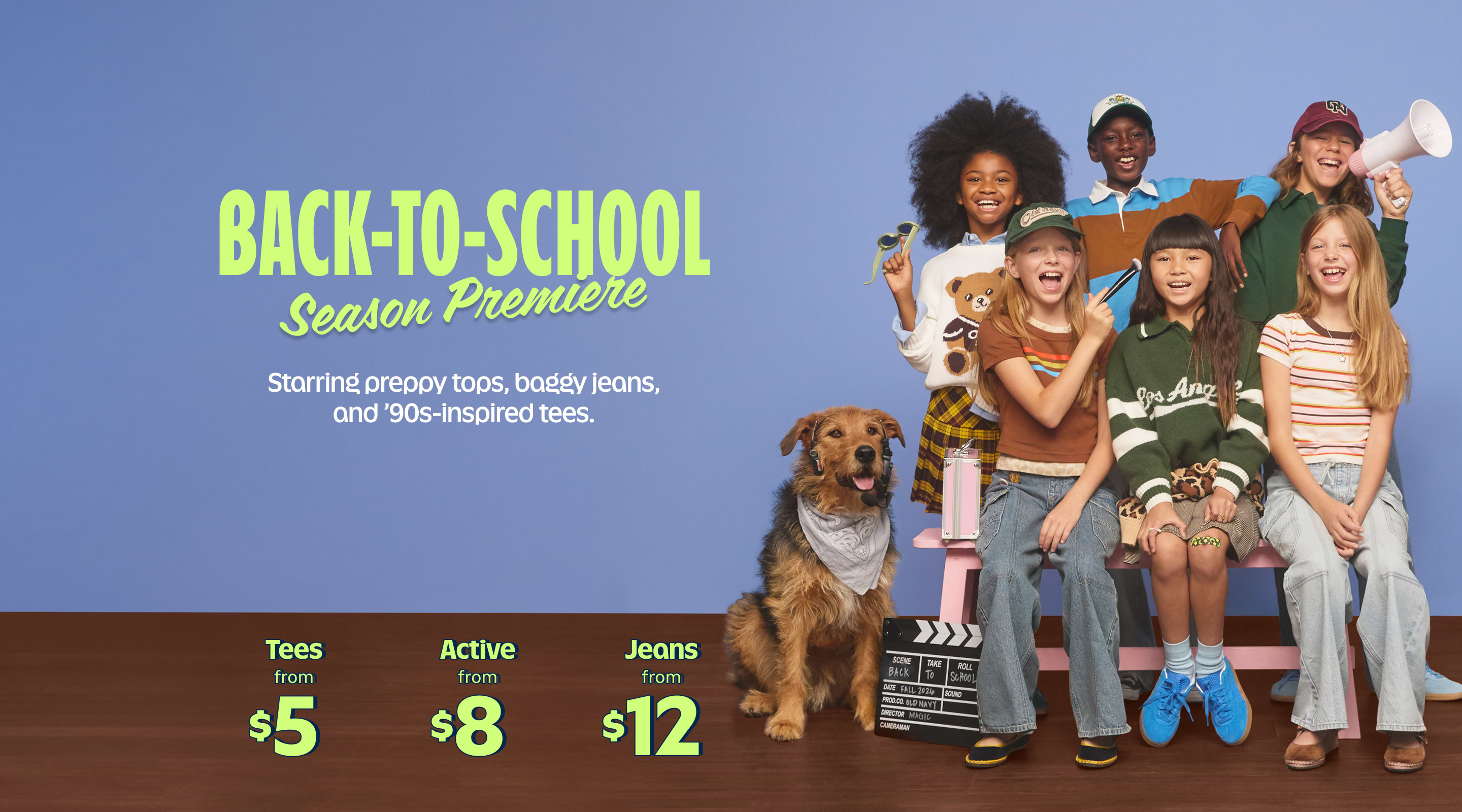 Back-to-school season premier. Starring preppy tops, baggy jeans, and '90s-inspired tees.