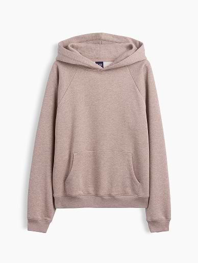 a light pink sweatshirt with a hoodie on it
