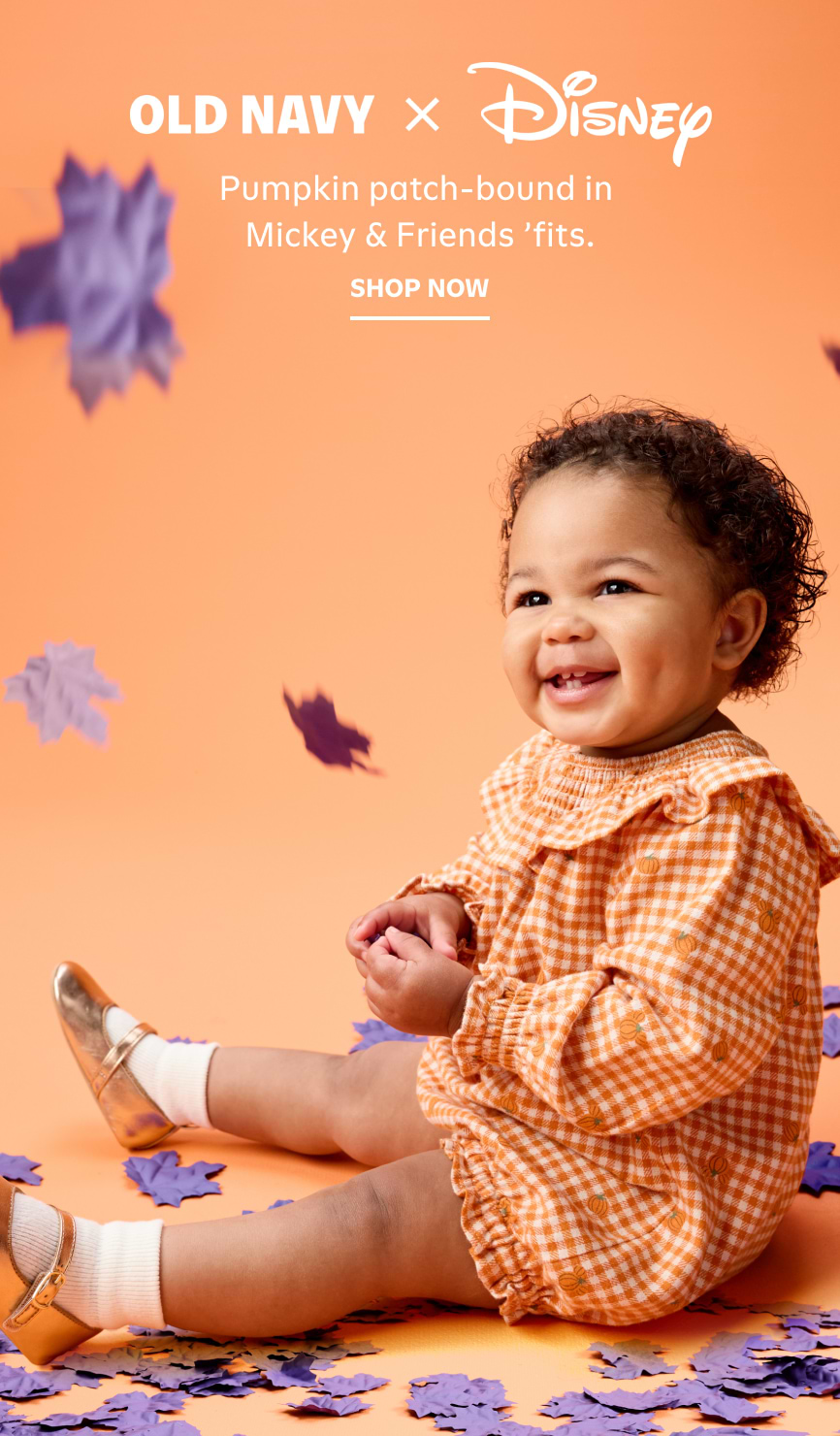 Old Navy x Disney. Pumpkin patch-bound in Mickey & Friends 'fits. Shop Now