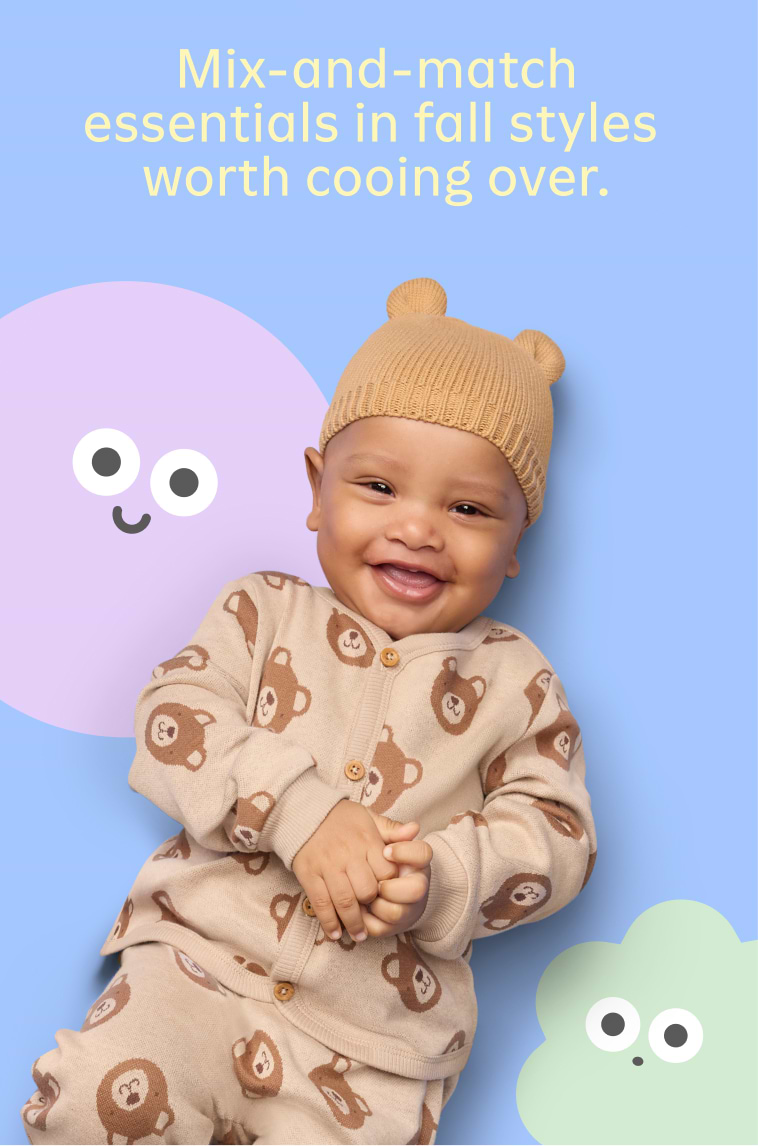 Image of a baby boy model wearing the Old Navy Little Navy collection.