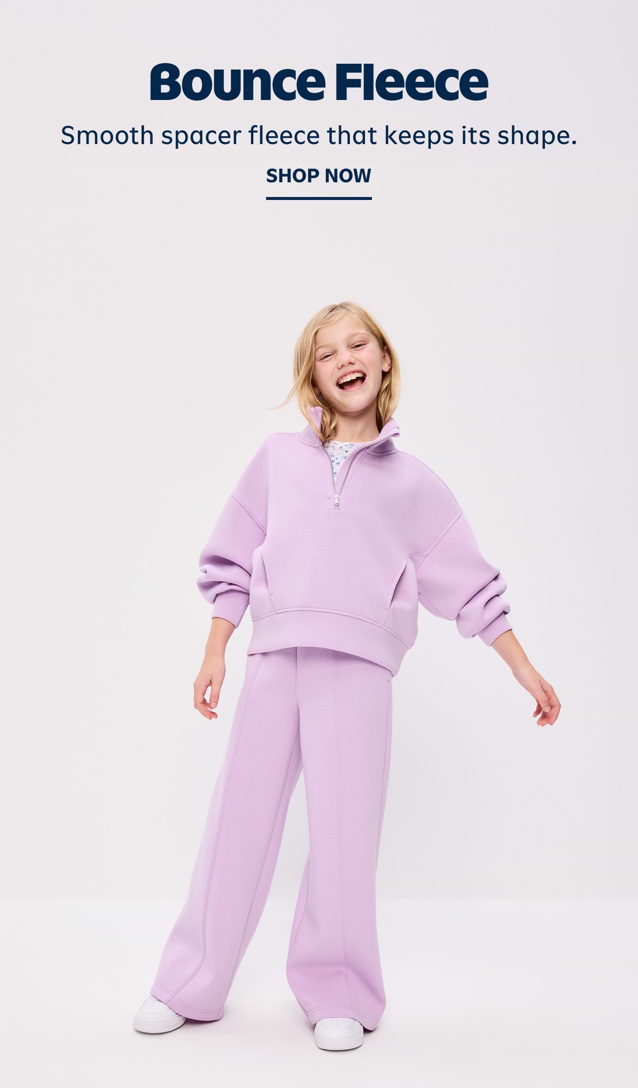 Bounce fleece. Smooth spacer fleece that keeps its shape. Shop now.