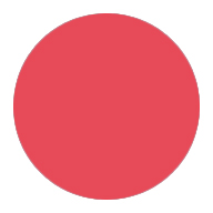 Solid red circle on a white background.