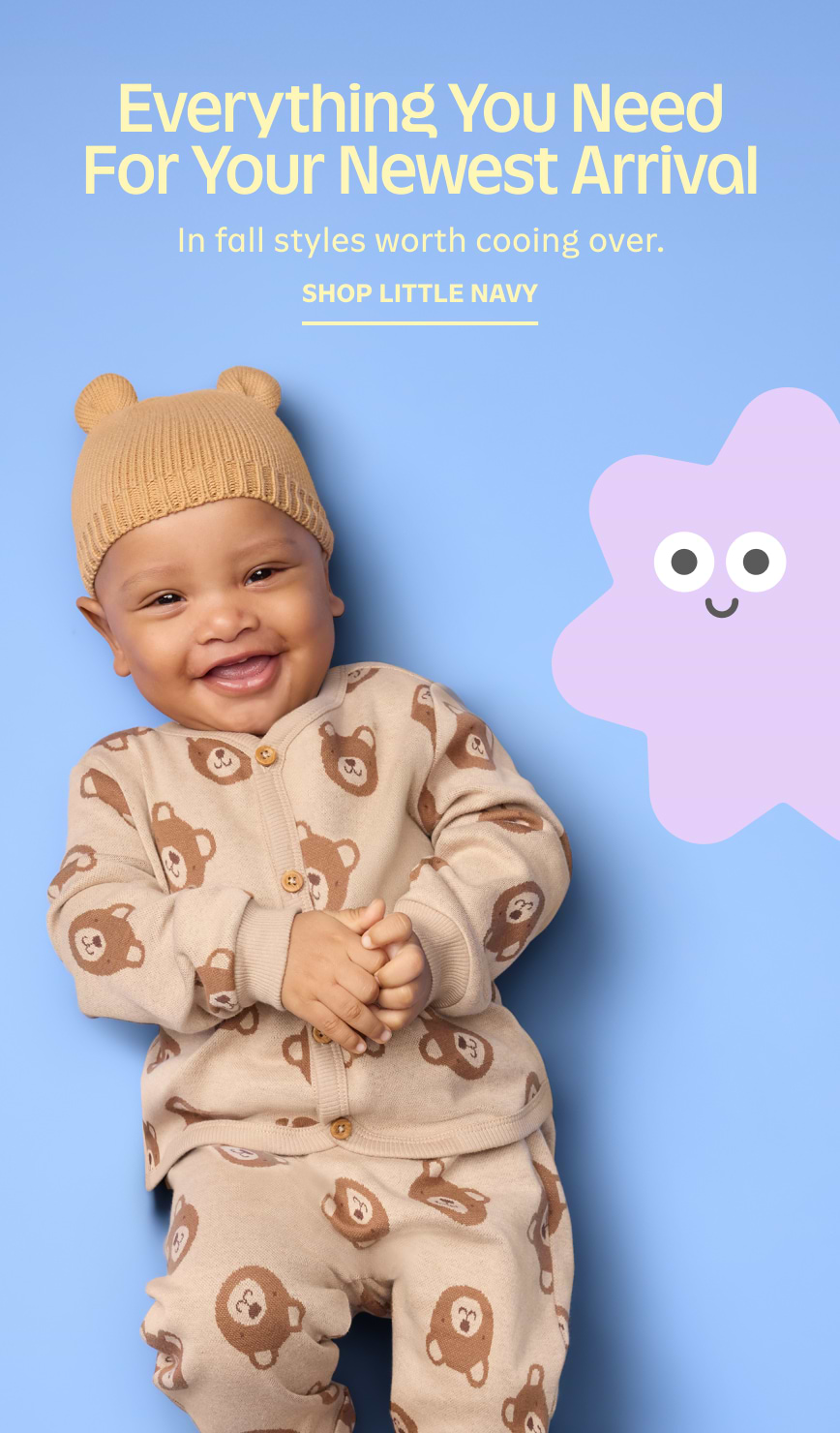 Everything you need for your newest arrival. Shop little navy.